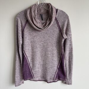 Khul Women's Cowl Neck Wool Blend Thermal Shirt Top Sz Small Cozy Baselayer